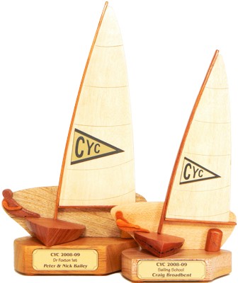 Generic Dinghy Sailing Trophies with club burgee